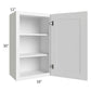 RTA Frosted White Shaker 18" x 30" Wall Cabinet with Glass Door