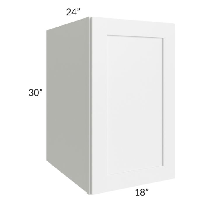 RTA Frosted White Shaker 18" x 30" x 24" Split Pantry Wall Cabinet