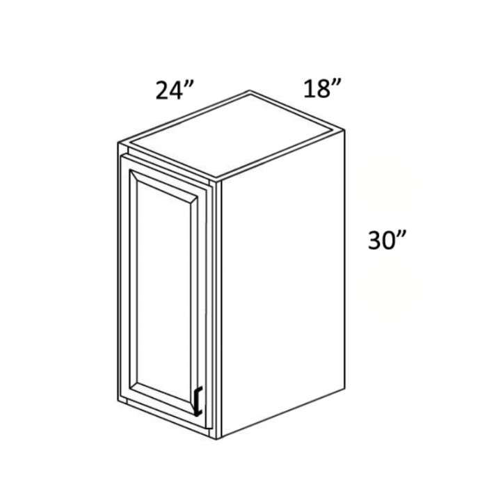 RTA Frosted White Shaker 18" x 30" x 24" Split Pantry Wall Cabinet