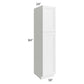 RTA Frosted White Shaker 18" x 84" Utility Cabinet with 1 Decorative End Panel and 3 Roll Out Trays