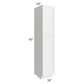 RTA Frosted White Shaker 18"x 90" Utility Cabinet with 2 Roll Out Trays