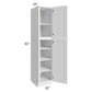 RTA Frosted White Shaker 18"x 90" Utility Cabinet with 2 Roll Out Trays