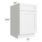 RTA Frosted White Shaker 21" Base Cabinet