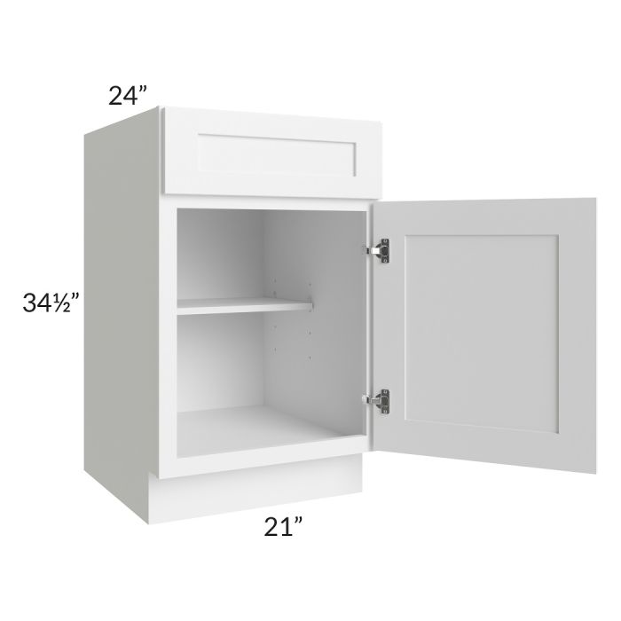 RTA Frosted White Shaker 21" Base Cabinet