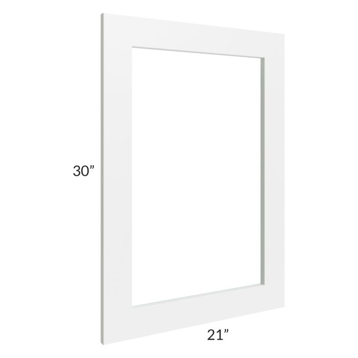 RTA Frosted White Shaker 21" x 30" Glass Door