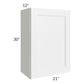 RTA Frosted White Shaker 21" x 30" Wall Cabinet with Mullion Glass Door