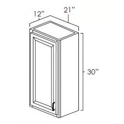 RTA Frosted White Shaker 21" x 30" Wall Cabinet with Mullion Glass Door