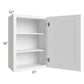 RTA Frosted White Shaker 21" x 30" Wall Cabinet with Mullion Glass Door