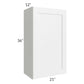 RTA Frosted White Shaker 21" x 36" Wall Cabinet with Mullion Glass Door
