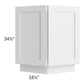 RTA Frosted White Shaker 24" Base End Angle Cabinet with 1 Decorative End Panel