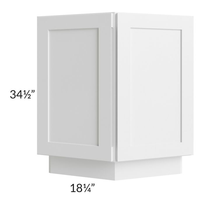 RTA Frosted White Shaker 24" Base End Angle Cabinet with 1 Decorative End Panel