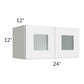 RTA Frosted White Shaker 24" x 12" Decorative Wall Cabinet with Plain Glass