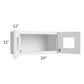 RTA Frosted White Shaker 24" x 12" Decorative Wall Cabinet with Plain Glass