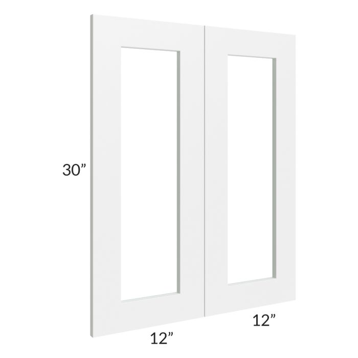 RTA Frosted White Shaker 24" x 30" Glass Door
