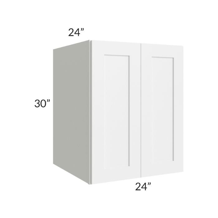 RTA Frosted White Shaker 24" x 30" x 24" Split Pantry Wall Cabinet