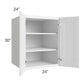 RTA Frosted White Shaker 24" x 30" x 24" Split Pantry Wall Cabinet