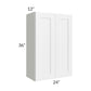 RTA Frosted White Shaker 24" x 36" Wall Cabinet with Mullion Glass Door