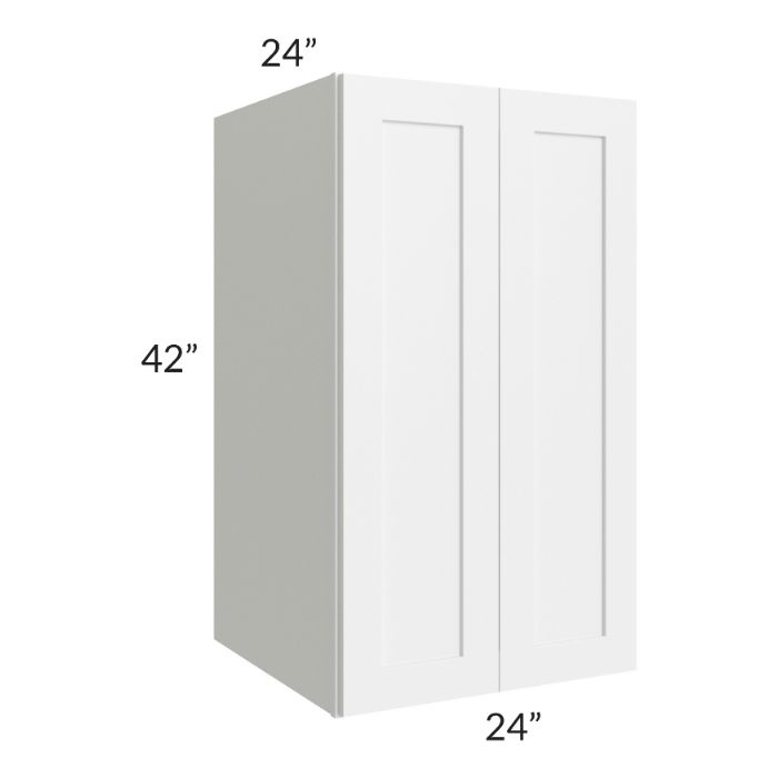 RTA Frosted White Shaker 24" x 42 " x 24" Split Pantry Wall Cabinet