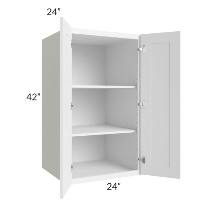 RTA Frosted White Shaker 24" x 42 " x 24" Split Pantry Wall Cabinet
