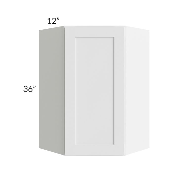 RTA Frosted White Shaker 24"x 36" Diagonal Corner Wall Cabinet