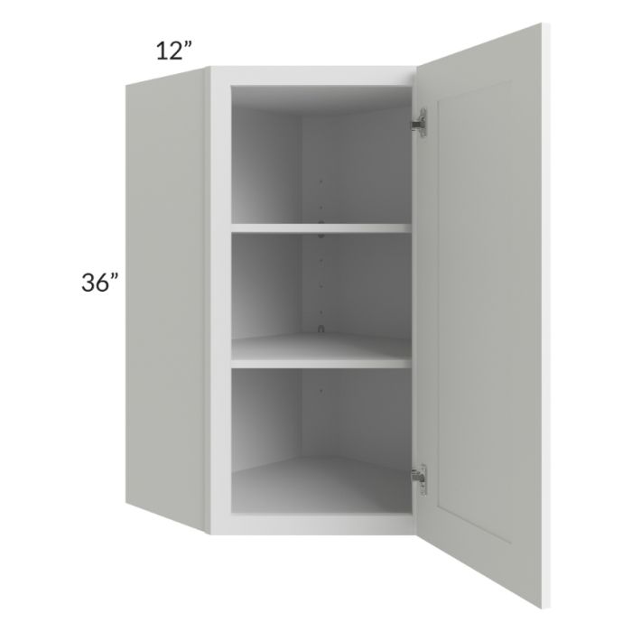 RTA Frosted White Shaker 24"x 36" Diagonal Corner Wall Cabinet