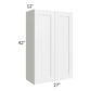 RTA Frosted White Shaker 27" x 42" Wall Cabinet