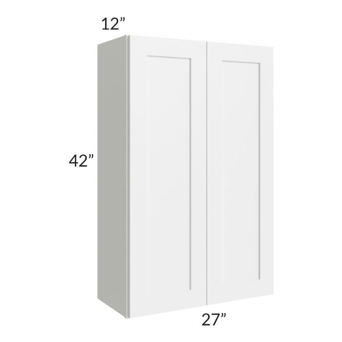 RTA Frosted White Shaker 27" x 42" Wall Cabinet