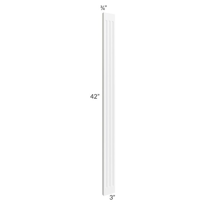 RTA Frosted White Shaker 3" x 42" Fluted Wall Filler