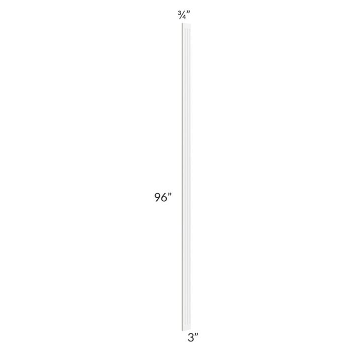 RTA Frosted White Shaker 3" x 96" Fluted Wall Filler