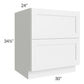 RTA Frosted White Shaker 30" 2-Drawer Base Cabinet
