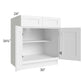 RTA Frosted White Shaker 30" Base Cabinet with 2 Roll Out Trays