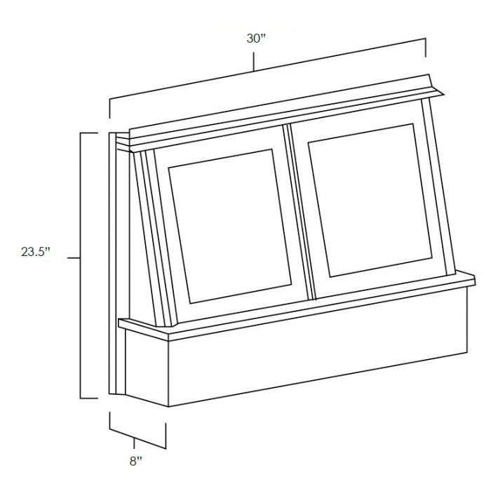 RTA Frosted White Shaker 30" Range Hood Front