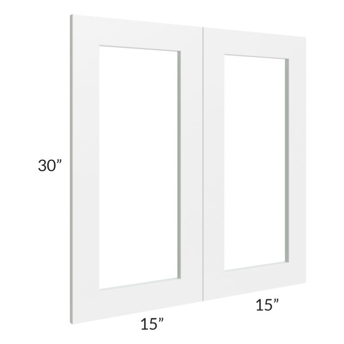 RTA Frosted White Shaker 30" x 30" Glass Door