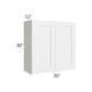 RTA Frosted White Shaker 30" x 30" Wall Cabinet with Mullion Glass Door