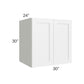 RTA Frosted White Shaker 30" x 30" x 24" Split Pantry Wall Cabinet