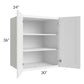 RTA Frosted White Shaker 30" x 36" x 24" Split Pantry Wall Cabinet