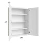 RTA Frosted White Shaker 30" x 42" Wall Cabinet with Glass Door