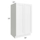 RTA Frosted White Shaker 30" x 54" Split Pantry Base Cabinet with 1 Roll Out Tray