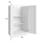 RTA Frosted White Shaker 30" x 54" Split Pantry Base Cabinet with 1 Roll Out Tray