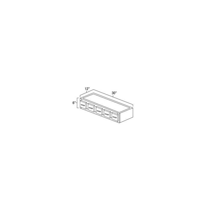 RTA Frosted White Shaker 30" x 6" Spice Drawer Wall Cabinet