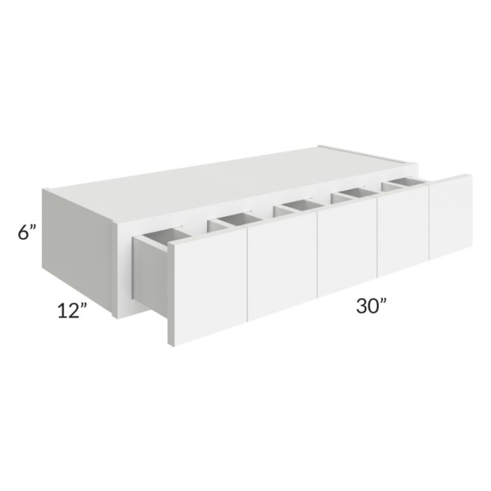 RTA Frosted White Shaker 30" x 6" Spice Drawer Wall Cabinet