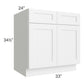 RTA Frosted White Shaker 33" Base Cabinet