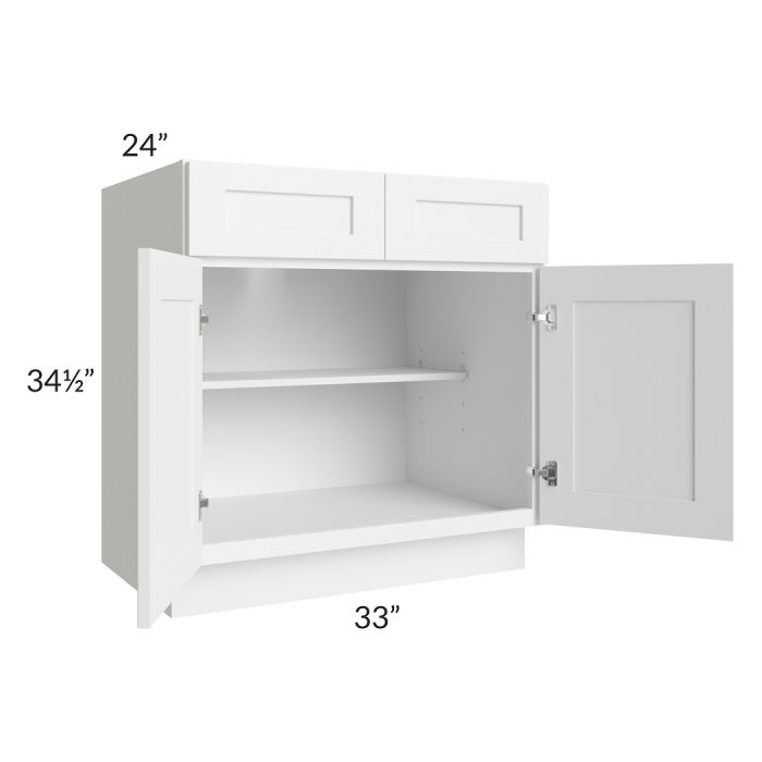RTA Frosted White Shaker 33" Base Cabinet