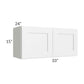 RTA Frosted White Shaker 33" x 15" x 24" Refrigerator Wall Cabinet