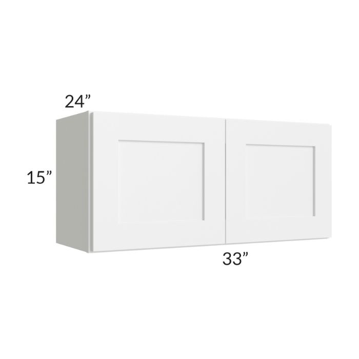 RTA Frosted White Shaker 33" x 15" x 24" Refrigerator Wall Cabinet