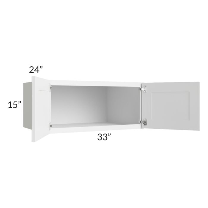 RTA Frosted White Shaker 33" x 15" x 24" Refrigerator Wall Cabinet
