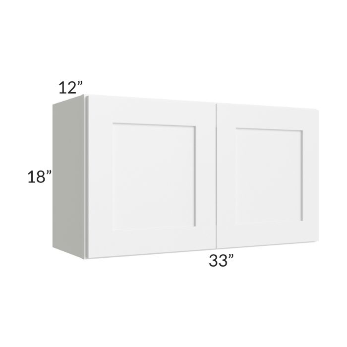 RTA Frosted White Shaker 33" x 18" Wall Cabinet