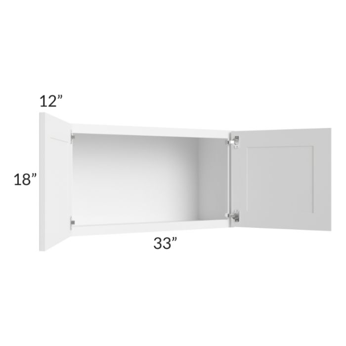 RTA Frosted White Shaker 33" x 18" Wall Cabinet