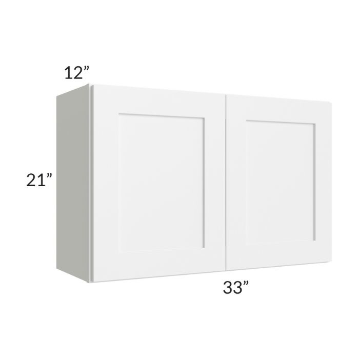 RTA Frosted White Shaker 33" x 21" Wall Cabinet