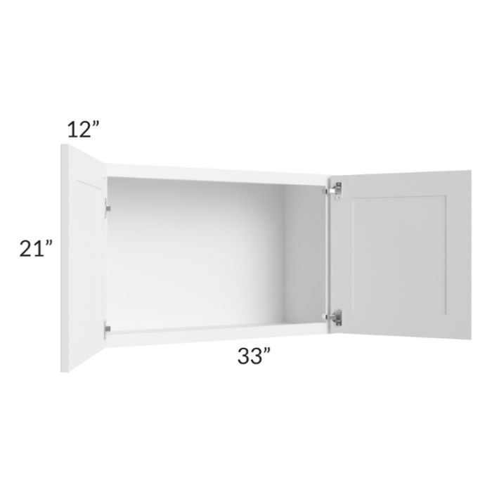 RTA Frosted White Shaker 33" x 21" Wall Cabinet